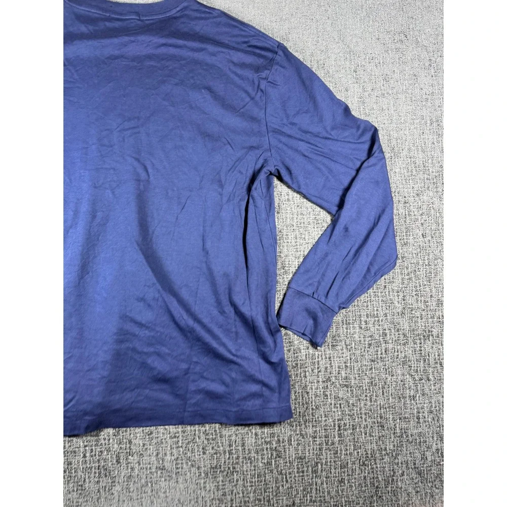 Polo Ralph Lauren Mens Long Sleeve T-Shirt Navy Blue Classic Fit Pony Logo M